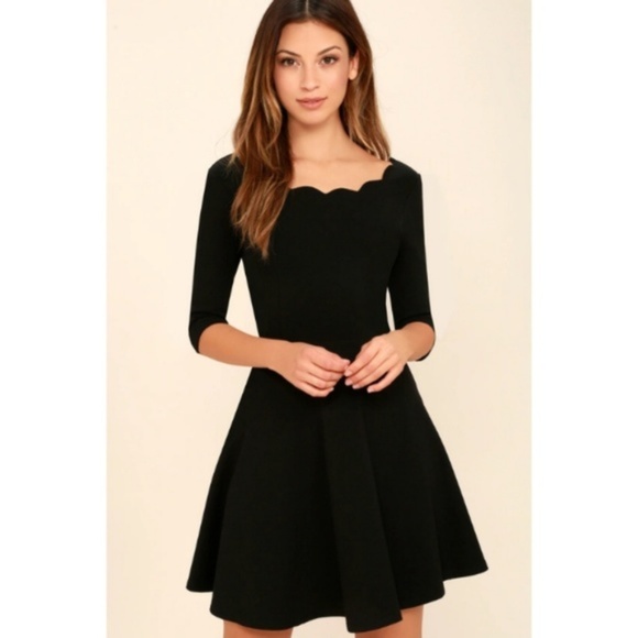 Lulus Dresses & Skirts - Black Lulus Tip the Scallops Dress